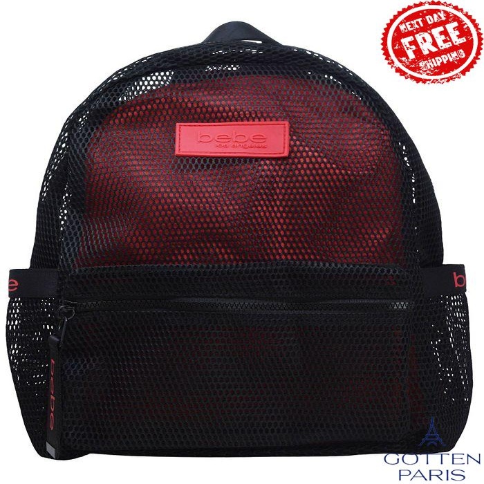 Bebe Manny Backpack With Mask Black, Red Women's Bag